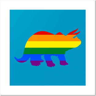 Triceratops LGBTQ Pride Dino Design Posters and Art